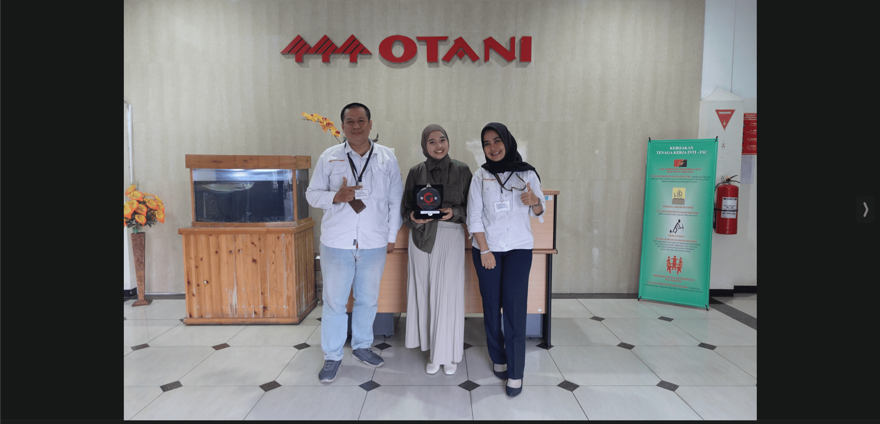 Ucapan Terima Kasih dari LPK Gyokai Indonesia Kompeten kepada PT Otani Premium Paper Industry
